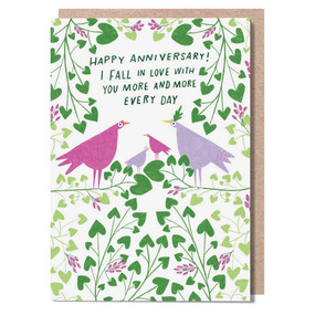 birds anniversary card