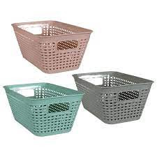rectangular woven style storage basket 