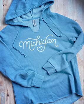 michigan heart hoodie, small, medium, large, x-large