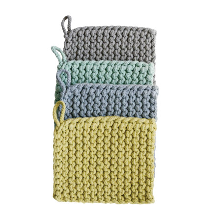 cotton crocheted pot holder - color 
