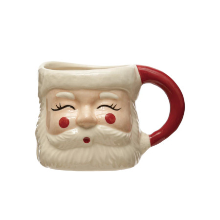 hand painted santa mug