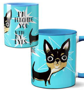 eye punch dog chihuahua mug