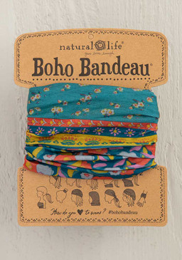 turquoise floral border boho bandeau
