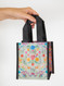 grey floral small happy bag