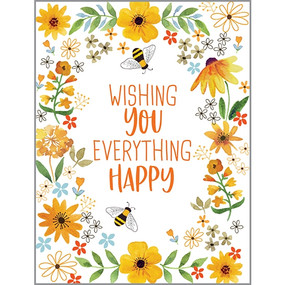 flowers and bees birthday card
