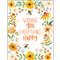 flowers and bees birthday card