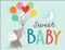 elephants and balloons baby card
