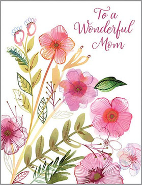 pink stems mother's day card