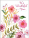 pink stems mother's day card