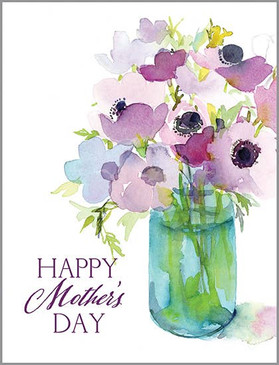 purple anenomes mother's day card
