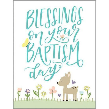 baptism flowers baptism card