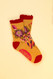 fantasy floral ankle socks mustard
