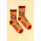 fantasy floral ankle socks mustard