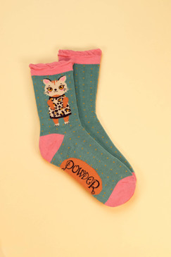 pretty kitty ankle socks