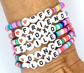 inspirational rainbow stretch beaded bracelet (assorted)
