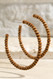 wood beaded hoop earrings, light brown