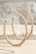 wood beaded hoop earrings, ivory