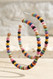 wood beaded hoop earrings, multi color
