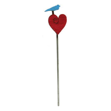 heart bird plant stake (assorted)