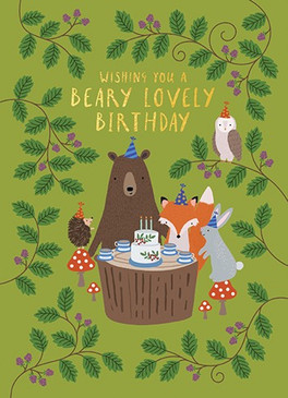 woodland party birthday card