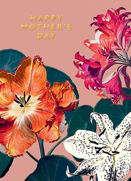 tropical pinks mother's day card