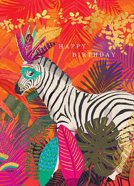 zebra birthday card