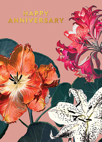 floral anniversary anniversary card