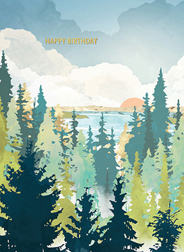 summer view birthday card