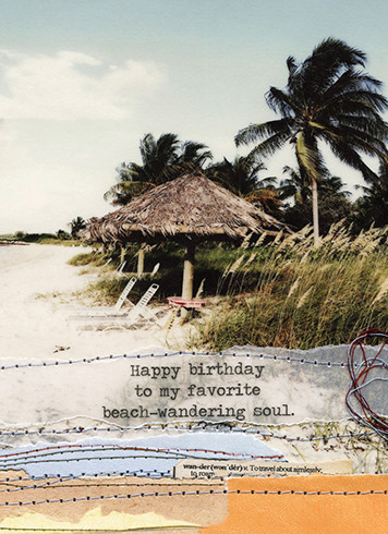 beach soul birthday  card