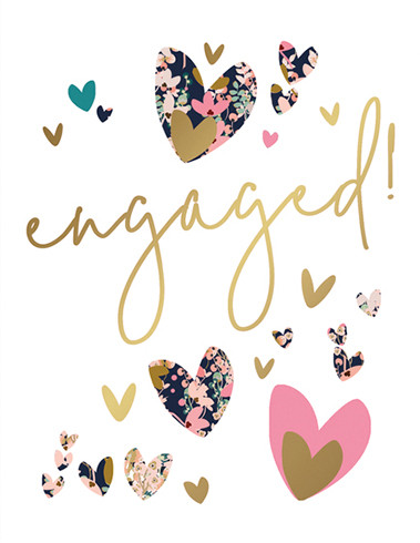 heart burst engagement card