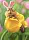 chipmunk with bunny ears easter card