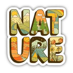 nature lettering sticker