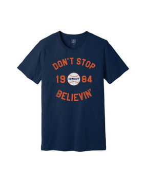 don't stop believing tigers baseball t-shirt