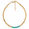 wood and turquoise bead anklet