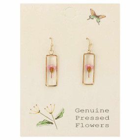 purple alyssum dried flower earrings