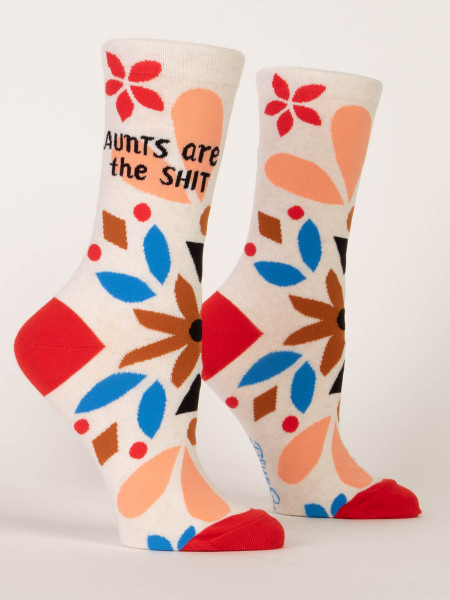 aunts are the shit womens crew socks