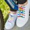 cute shoe laces, tie dye rainbow