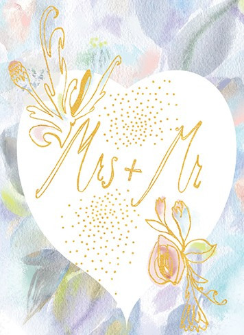 mrs+ mr wedding card