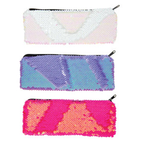 neon mermaid scales pencil pouch