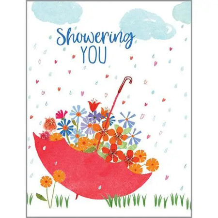 umbrella of flowers wedding shower card