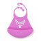 silicone baby bib, pink necklace