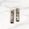 gray and silver cherry blossom bar earrings