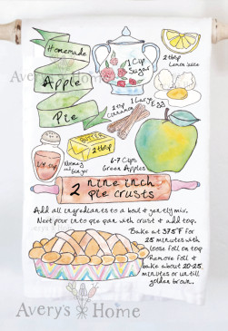 apple pie recipe tea towel