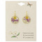 cottage purple dried flower round earrings