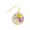 cottage purple dried flower round earrings