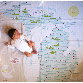 michigan map baby swaddle blanket