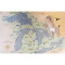 great lakes map baby swaddle blanket