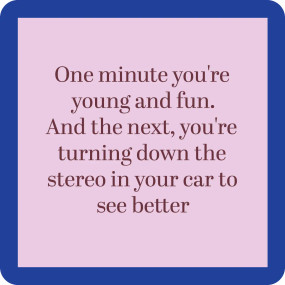 turn down stereo coaster