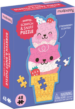 strawberry cat cone scratch and sniff puzzle