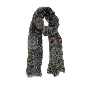 multi mandala scarf, black